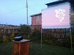 Outreach film show at church grounds
